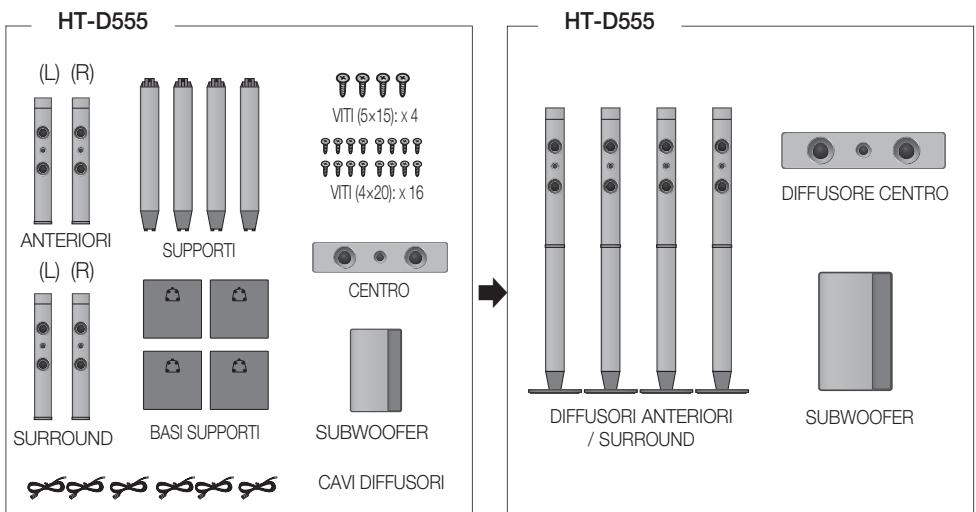 SAMSUNG HT-D550 - Composizione dei diffusori - 2