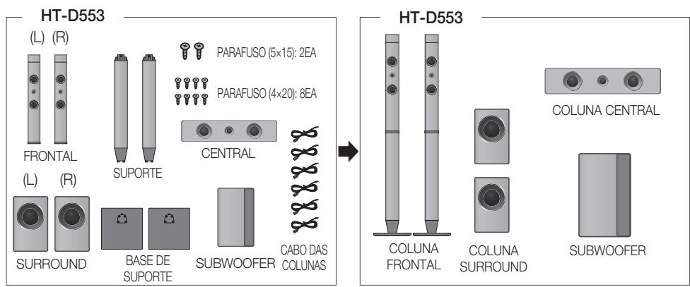 SAMSUNG HT-D550 - Componentes das colunas - 1