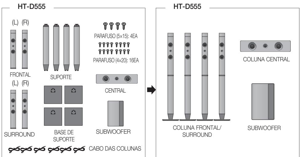 SAMSUNG HT-D550 - Componentes das colunas - 2
