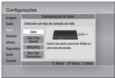 SAMSUNG HT-E5550WK - Configurando una conexão cabeada - Automática - 1