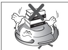 SAMSUNG VCR8874T3B - Non collocare oggetti sopra l'aspirapolvere.   - In caso contrario si potrebbe verificare un malfunzionamento. - 1