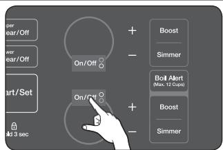 SAMSUNG NE599N1PBSR/AC - BOIL ALERT CONTROL (ONLY USE THE LARGEST BURNER) - 1