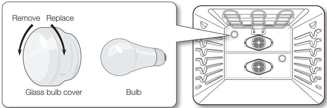 SAMSUNG NE599N1PBSR/AC - Changing the oven light - 1