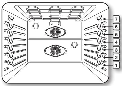 SAMSUNG NE599N1PBSR/AC - Positions des grilles de cuisson (mode unique) - 1