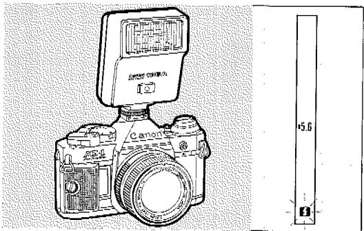 CANON AE-1 PROGRAM - Témoin de portée en exposition automatique au flash - 1