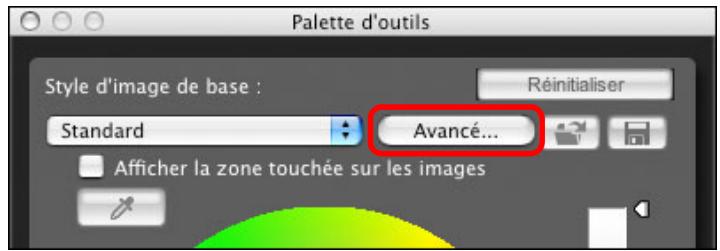 CANON PICTURE STYLE EDITOR VERSION 1.5 - Cliquez sur le bouton [avancé]. - 1