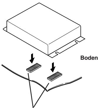 ALPINE KCA-420I-I-POD-SPACE-INTERFACE - Den Adapter in Einbaulage auf die Klettbandstücke drucken. - 1