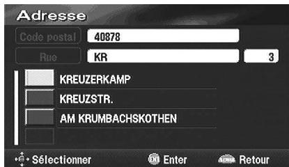 ALPINE NVD-V003-SPACE-VER-SPACE-3-00- - Recherche d'une destination à partir du code postal - 4