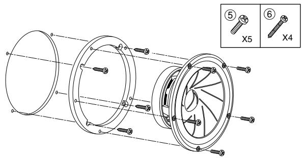 ALPINE SPX-Z18M - Installation with adapter rings / Installation avec bagues d'accoulement - 1