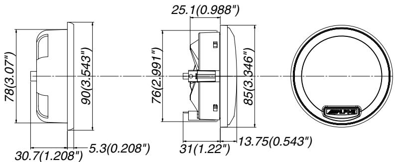 ALPINE SPX-Z18M - Tweeter dimensions/Dimensions du tweeter - 1