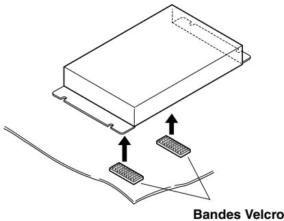 ALPINE TME-M860 - Fixez deux morceau de bandes Velcro à la position souhaitée. - 1