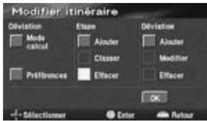 ALPINE NVE-N077P-PS SOFTWARE - Sous "Etape", sélectionnez "Effacer", puis appuyez sur ENTER. - 1