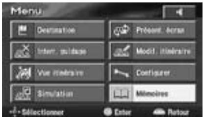 ALPINE NVE-N077P-PS SOFTWARE - Appuyez sur la touche MENU afin d'afficher le menu principal. - 2