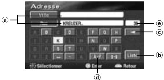 ALPINE NVE-N077P-PS SOFTWARE - Recherche d'une destination à partir de l'adresse - 5