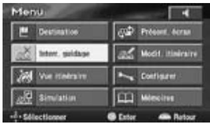 ALPINE NVE-N077P-PS SOFTWARE - Pour interrompre temporairement le guidage, selectionnez "Interr. guidage" dans le menu principal avec la touche multidirectionnelle, puis appuyez sur ENTER. - 1