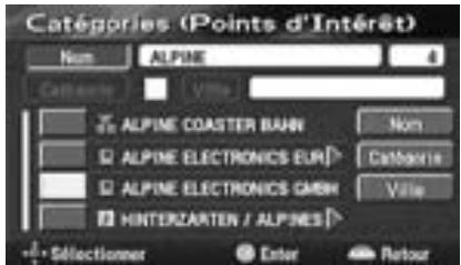 ALPINE NVE-N077P-PS SOFTWARE - Recherche d'un point d'intérêt (PI) - 5