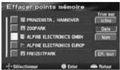 ALPINE NVE-N077P-PS SOFTWARE - Suppression des points mémoire - 1