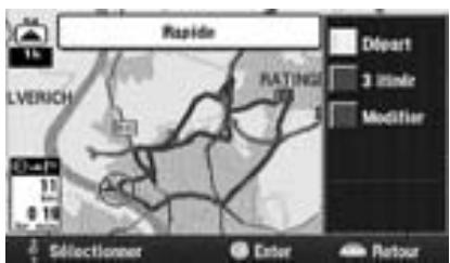 ALPINE NVE-N077P-PS SOFTWARE - Selection à partir du menu Itinétaire (recherche de trois itinéaires) - 3