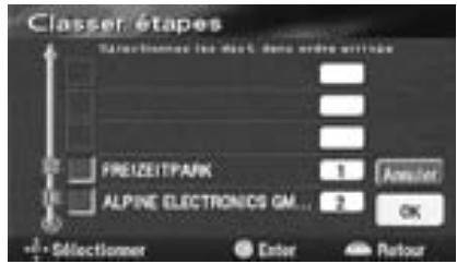 ALPINE NVE-N077P-PS SOFTWARE - Modification de l'ordre des destinations - 1