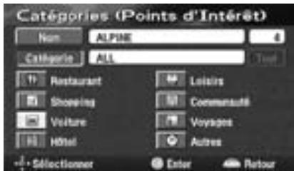 ALPINE NVE-N077P-PS SOFTWARE - Recherche d'un point d'intérêt (PI) - 2