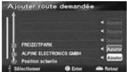 ALPINE NVE-N077P-PS SOFTWARE - Enregistrement des routes demandées pour l'itinéraire - 7