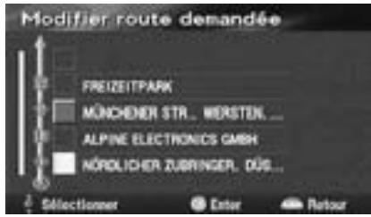 ALPINE NVE-N077P-PS SOFTWARE - Modification de routes demandées déjà définies - 1