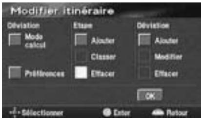 ALPINE NVE-N077P-PS SOFTWARE - Eléments du menu Itinéraire: - 3