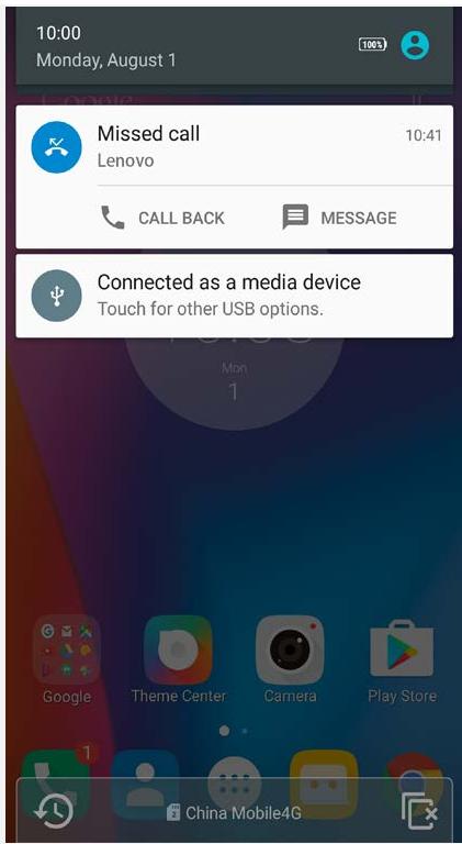 LENOVO K6 - Notifications and Quick Settings - 1