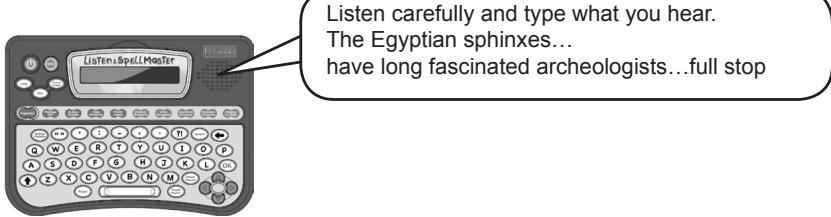 LEXIBOOK DC510I1 DICTEE KID MASTER LISTEN AND SPELL MASTER - Example of a typical question: - 1