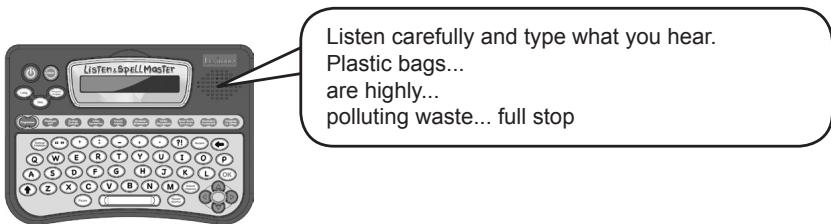 LEXIBOOK DC510I1 DICTEE KID MASTER LISTEN AND SPELL MASTER - Example of a full dictation text: - 1
