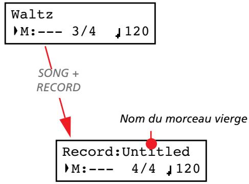 KORG C520 - Entrer en mode record avec un nouveau morceau vierge - 2