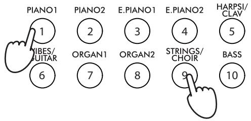 KORG C520 - Aufrufen des Layer-Modus' - 1