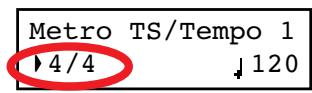 KORG C520 - Schritt: Einstellen des Tempos und der Taktart - 1