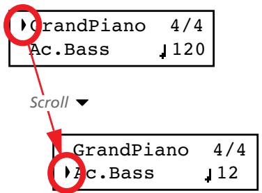 KORG C520 - Anwahl einer Variation für den 'linken Klang' - 1