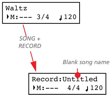 KORG C520 - Entering Record mode with a new, blank song - 1