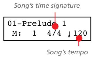 KORG C520 - Tempo and time signature display - 4