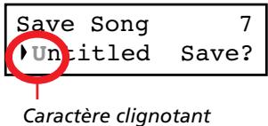 KORG C520 - En choisissant la commande save song - 1