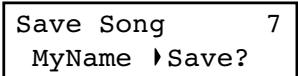 KORG C520 - En choisissant la commande save song - 3