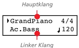 KORG C520 - Aufrufen des Split-Modus' - 1