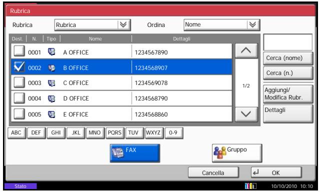 OLIVETTI D-COPIA 6500MF - Selezione di una destinazione alla rubrica - 2
