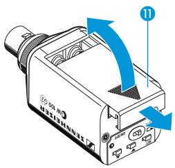 SENNHEISER SKP 100 G3 - Insérer les piles/le pack accu - 1