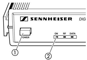 SENNHEISER WIRELESS DIGITAL - Indicators on the EM 1090 DIGITAL receiver - 1