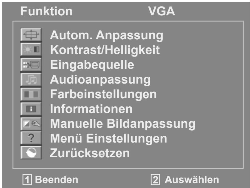 MEDION AKOYA X55088 MD 20888 - Das OSD-MENU - 1