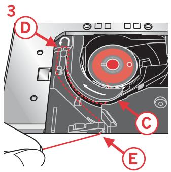 PFAFF SMARTER 260C ELECTRONIQUE - Mise en place de la canette - 3