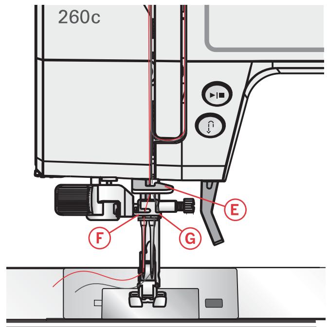PFAFF SMARTER 260C ELECTRONIQUE - Enfilez les aiguilles manuellement. - 2