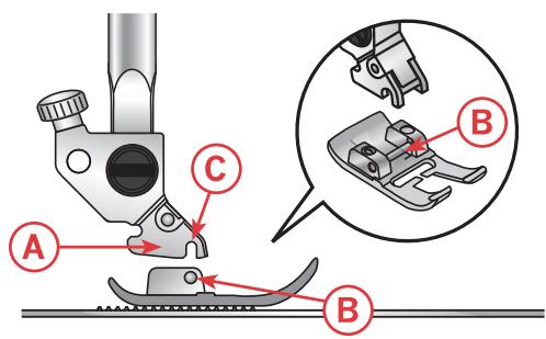 PFAFF SMARTER 260C ELECTRONIQUE - Installer le pied-de-biche - 1
