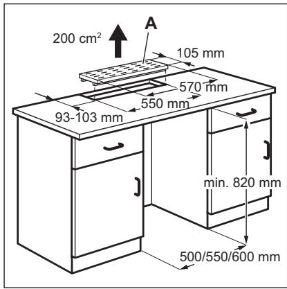 AEG S71440TSX0 - Installation unter einer durchgehenden Arbeitsplatte - 1