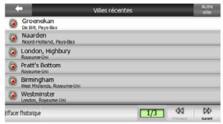 CLARION MAP 690 & MAP690 - Sélectionner la ville et le pays où effectuer une recherche - 1
