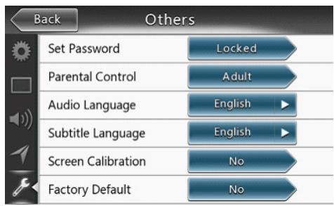 CLARION NX403EV - Setting up the password for parental level control - 1