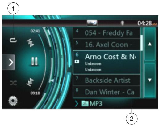 CLARION NX403EV - Playback MP3/WMA/AAC menu - 1